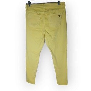 Michael Kors Jeans Sz 10 Izzy Skinny Mid Rise Lemon Yellow Spring Summer Denim